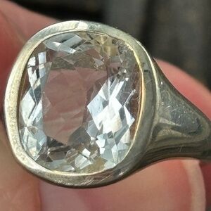 Elegant Silver and Pink Gemstone Ring